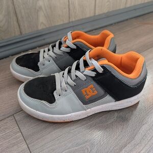DC Kids' Black, Gray, and Orange Sneakers
